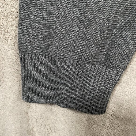 Alfani Cardigan Sweater Men’s XL Gray Striped V-Neck Button Up Grandpa Academia - Picture 4 of 13